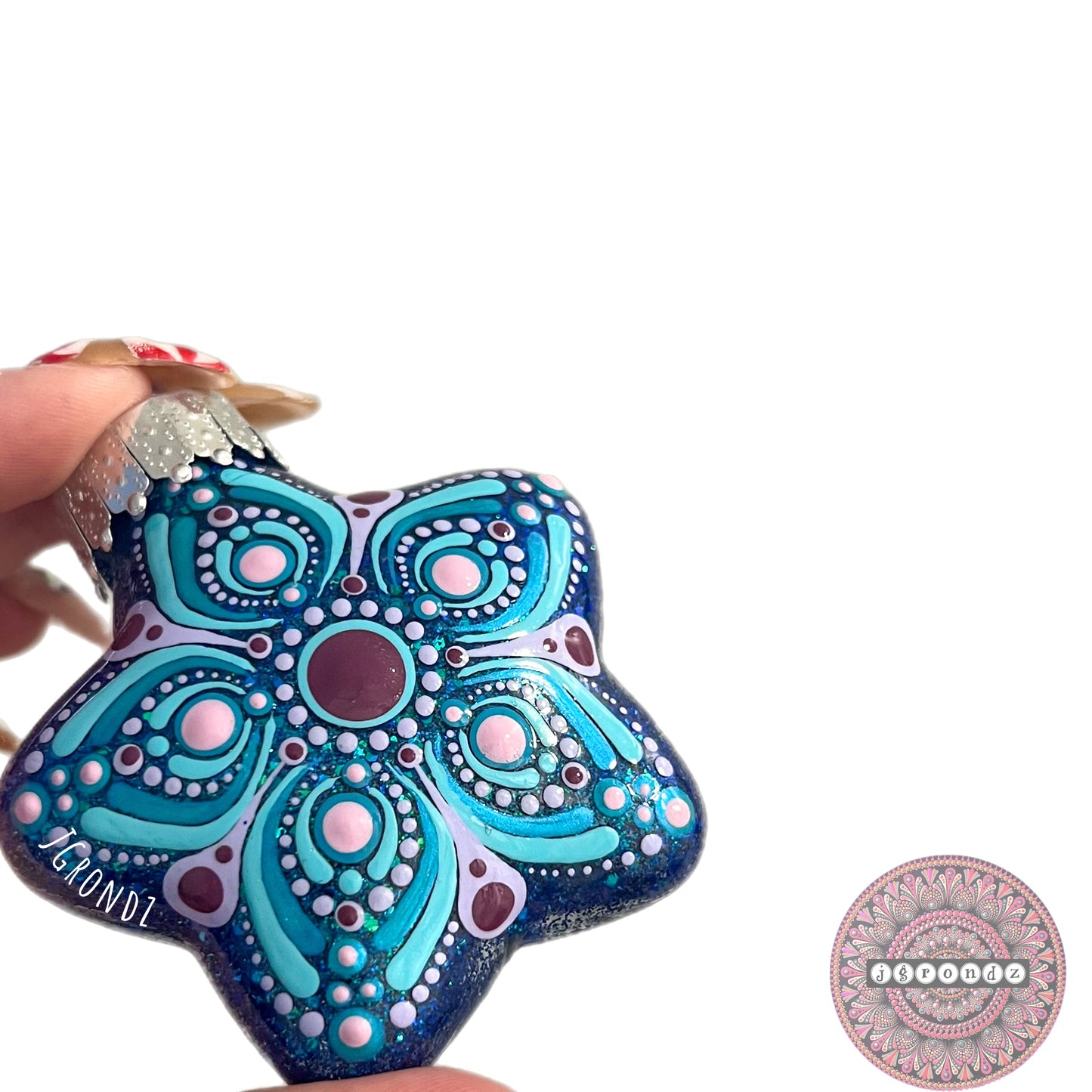 2.5” Small Star Mandala Glitter Ornament