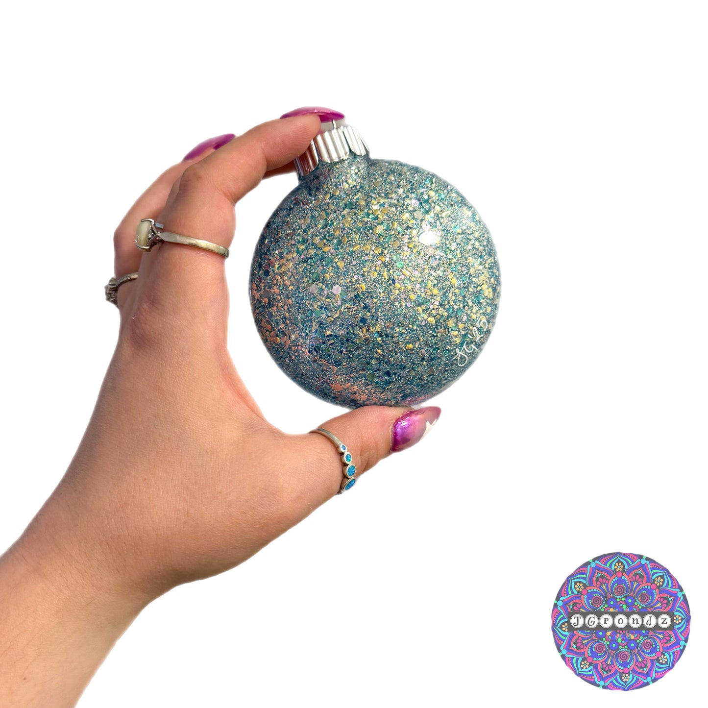 3” Snowman Mandala Glitter Ornament