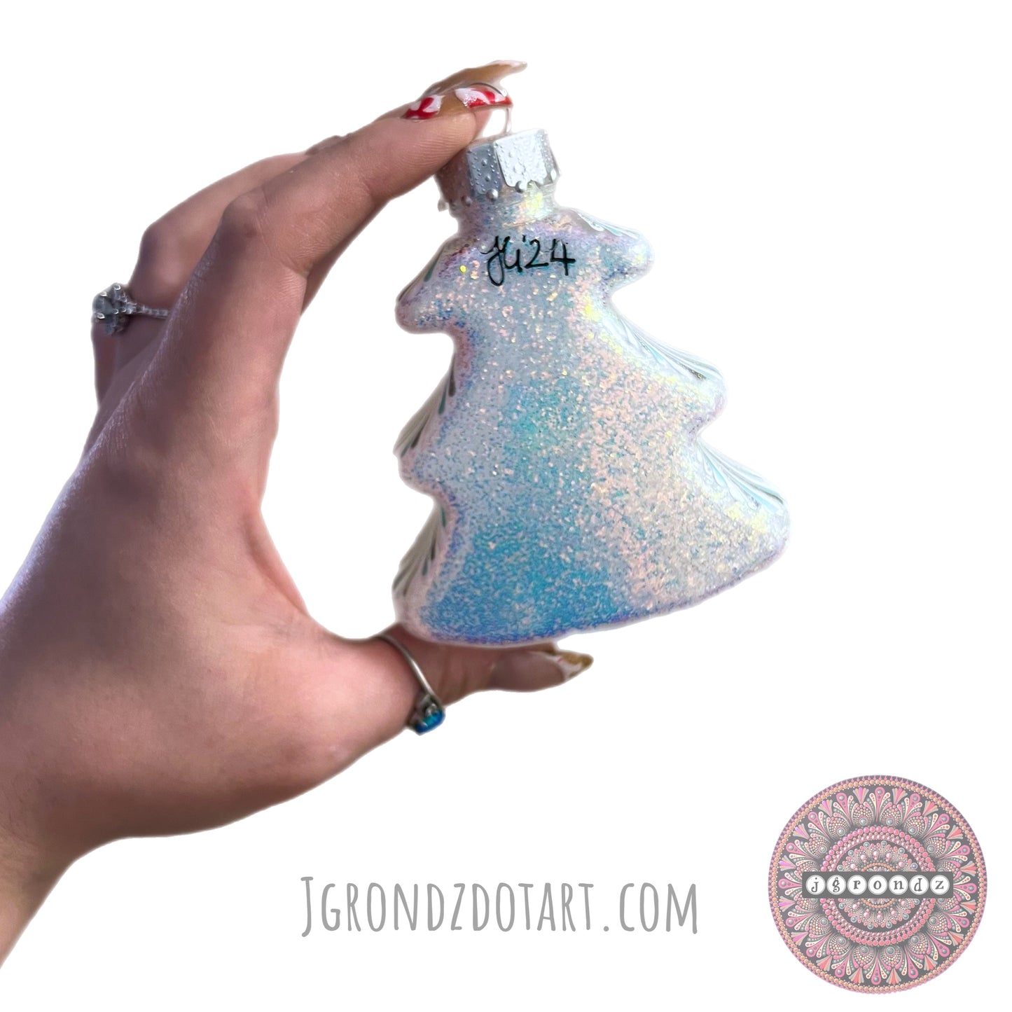 4” Christmas Tree Glitter Ornament