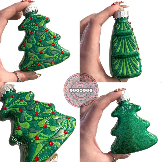 4” Christmas Tree Glitter Ornament