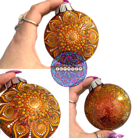 3” Turkey Mandala Glitter Ornament