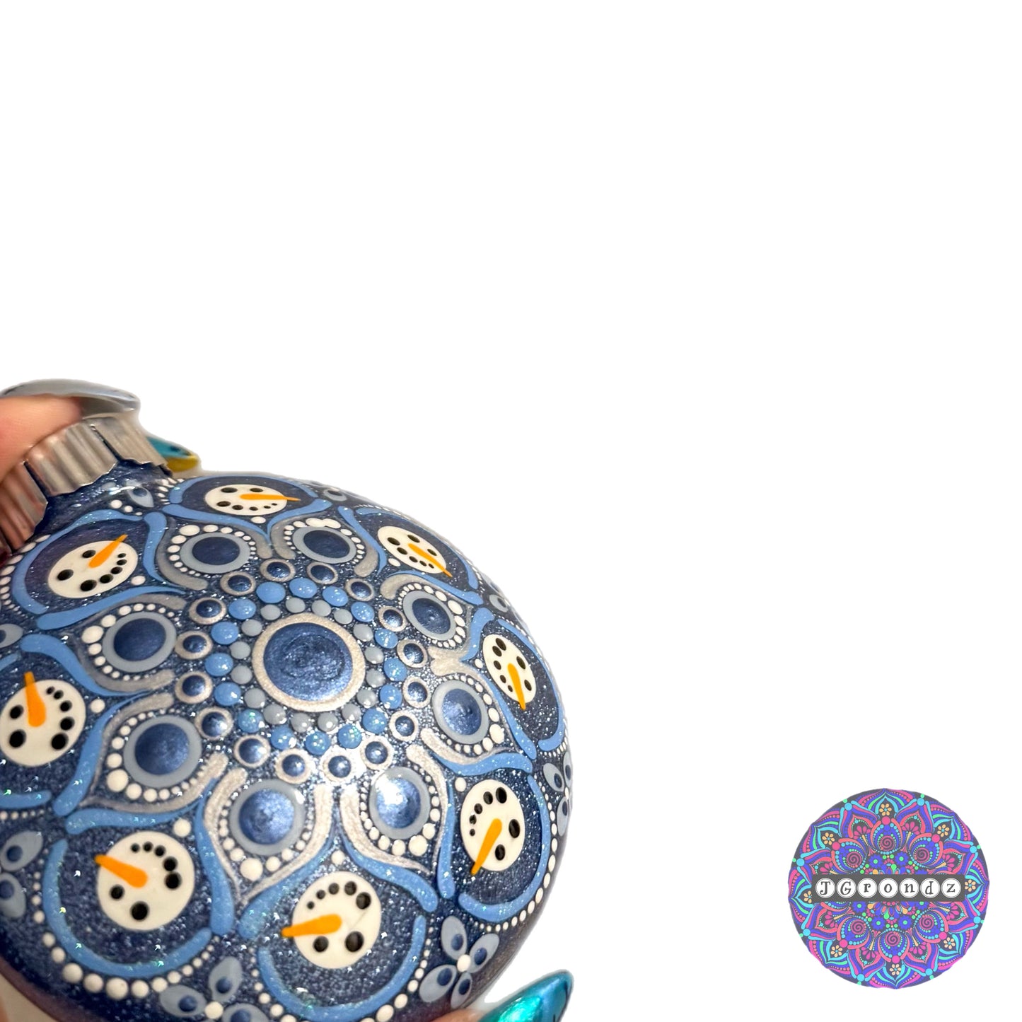 3” Snowman Mandala Glitter Ornament