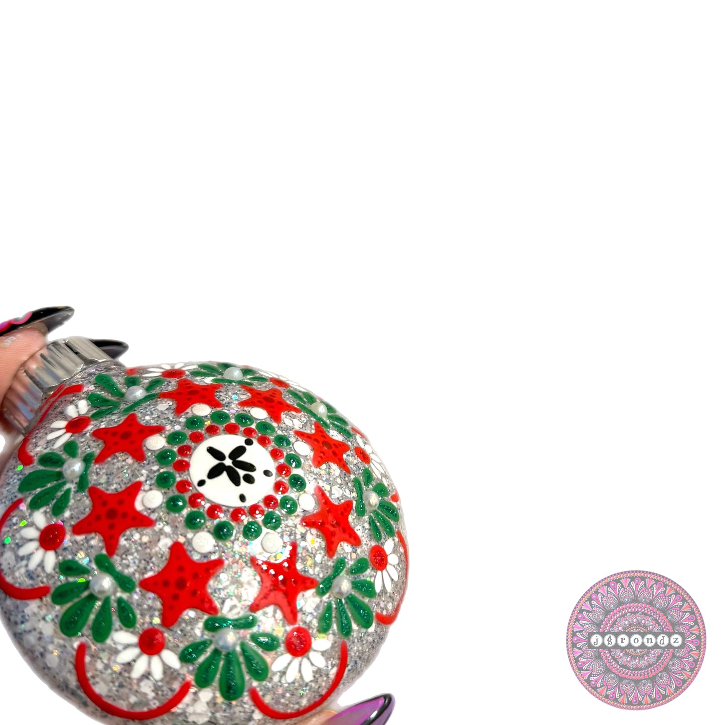 3” Beachy Mandala Glitter Ornament