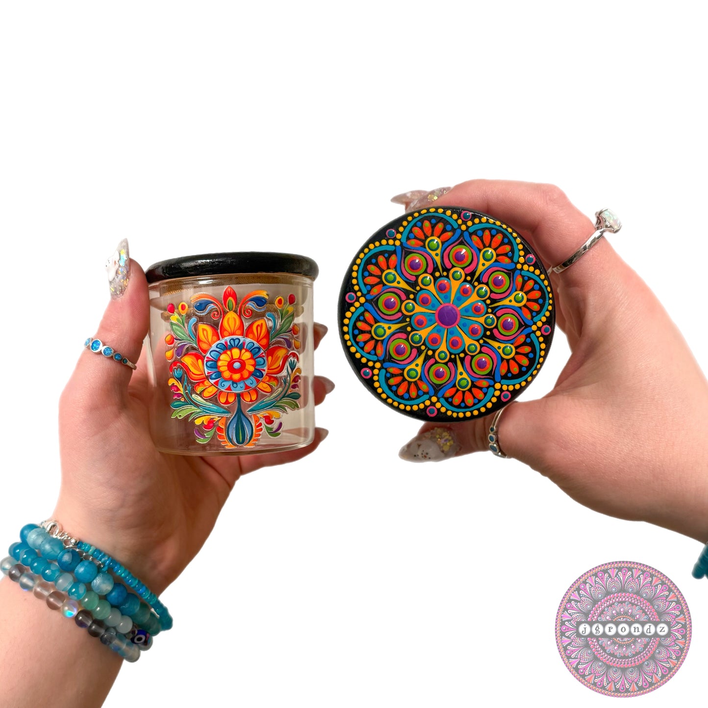 Vibrant Mandala 4oz Stash Jar