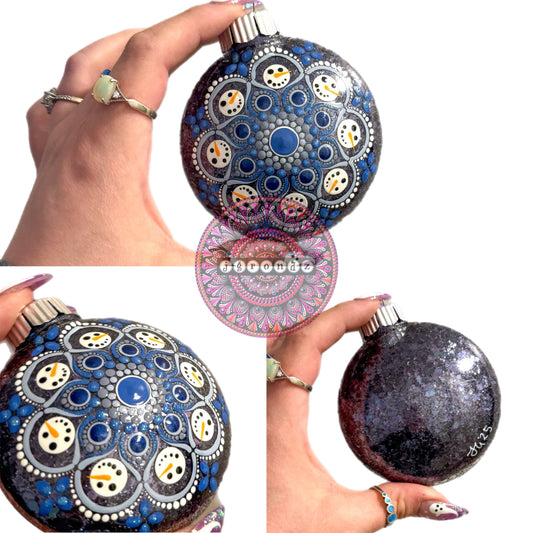 3” Snowman Mandala Glitter Ornament