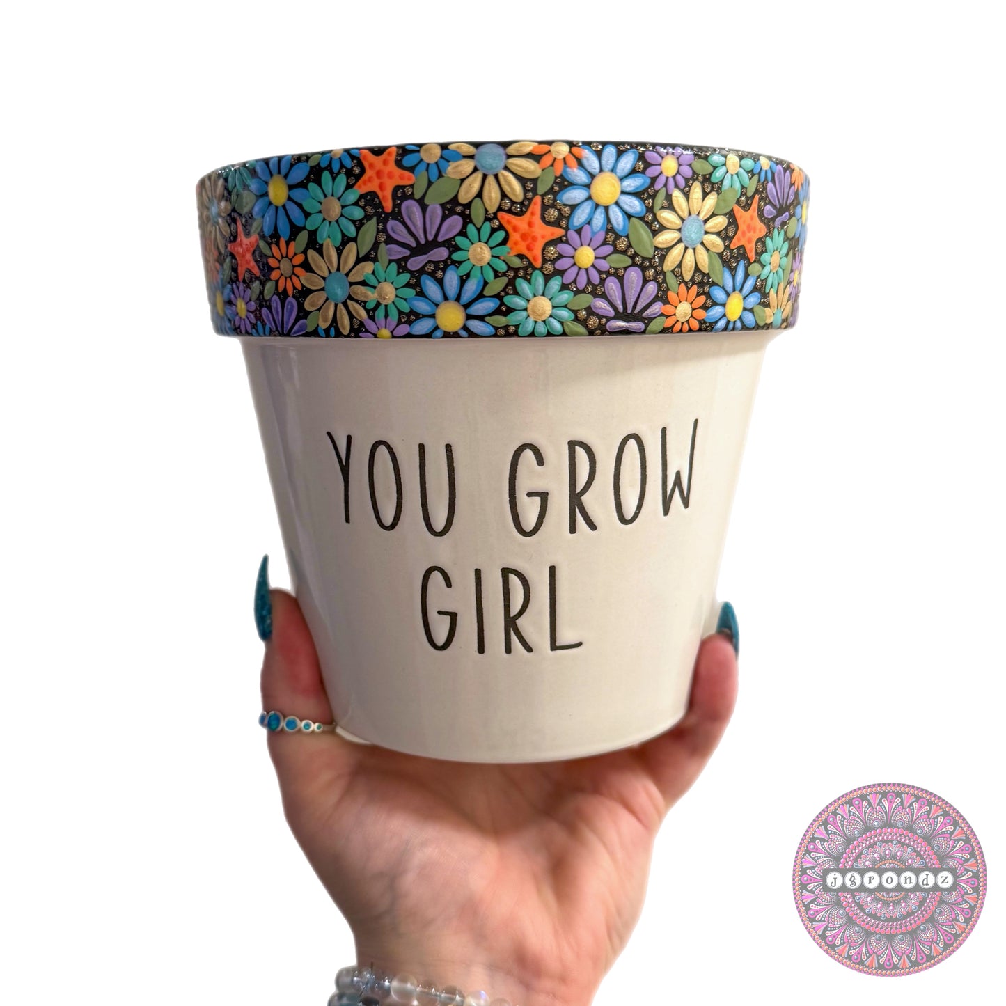 6” Beachy You Grow Girl Flower Border Pot
