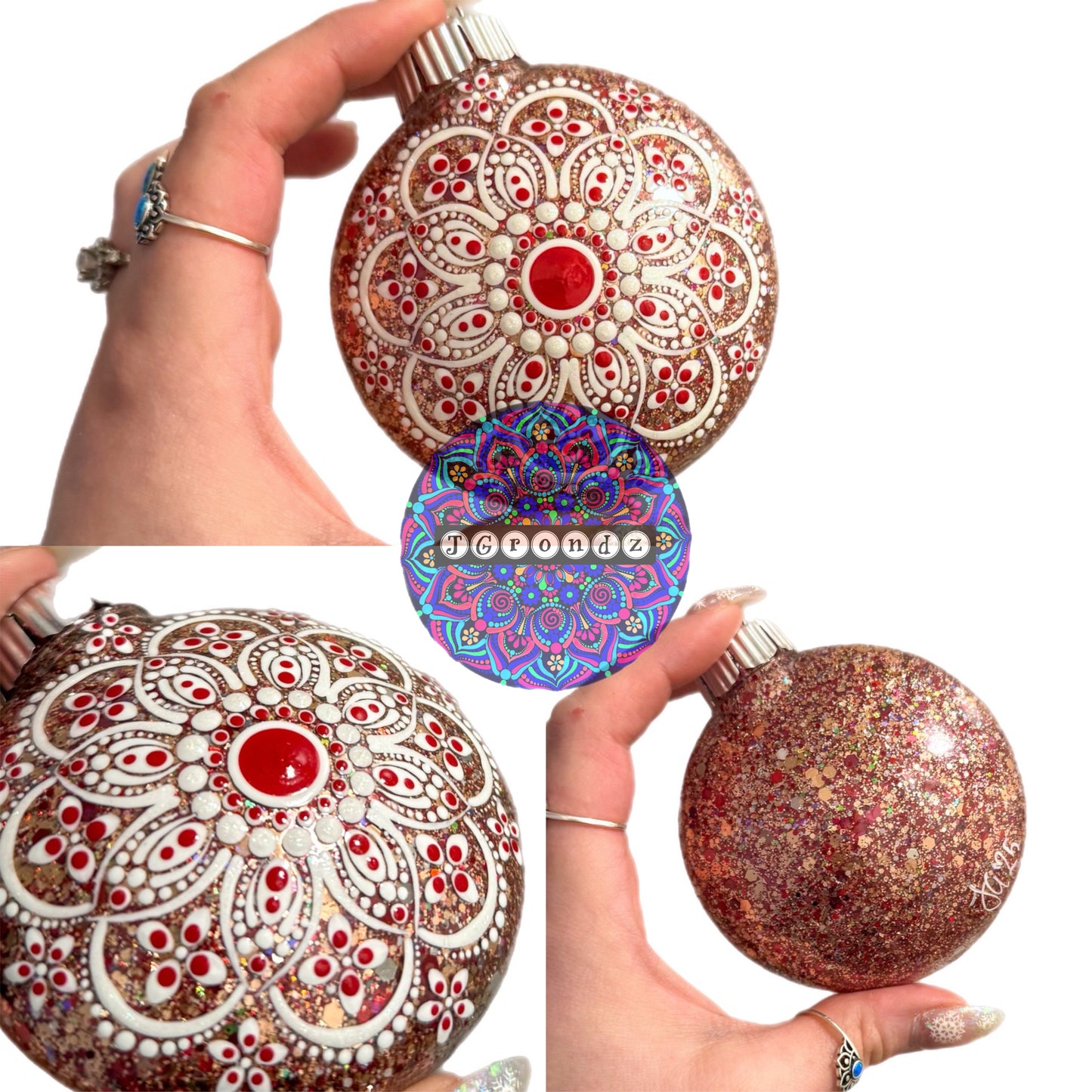 3” Mandala Glitter Ornament