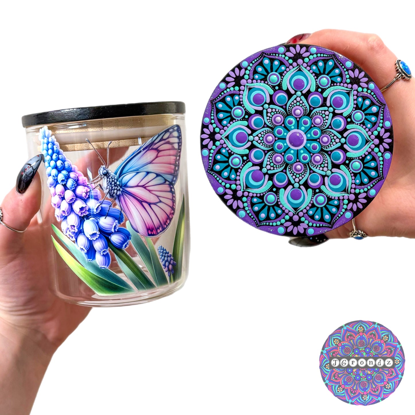 Butterfly Mandala Stash Jar
