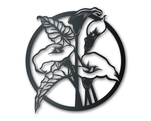 Calla Lily Metal Wall Art | Metal Garden Flower Decor | Indoor Outdoor | Up to 46" | Over 20 Color Options