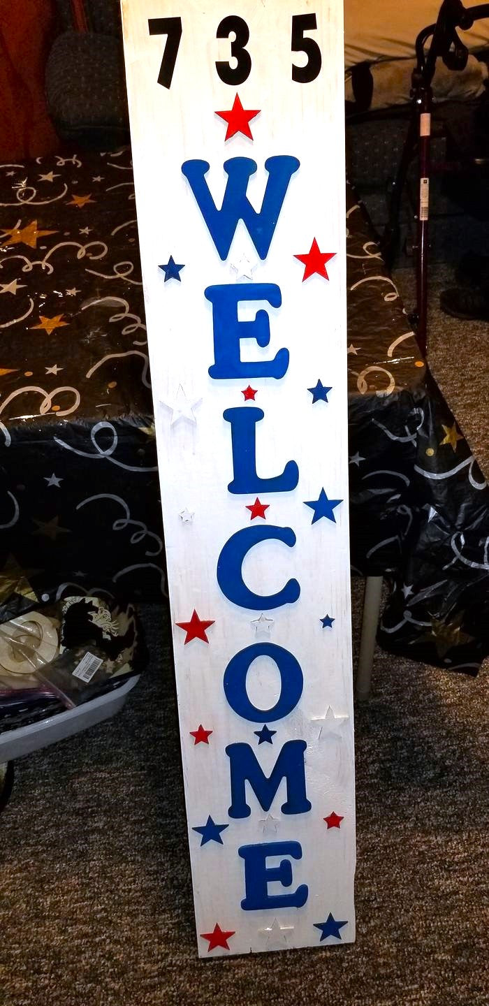 Unfinished Wooden Porch Sign | Seasonal Welcome Standing Board | 47" Tall x 12" Wide Rectangle | 1/2" Thick