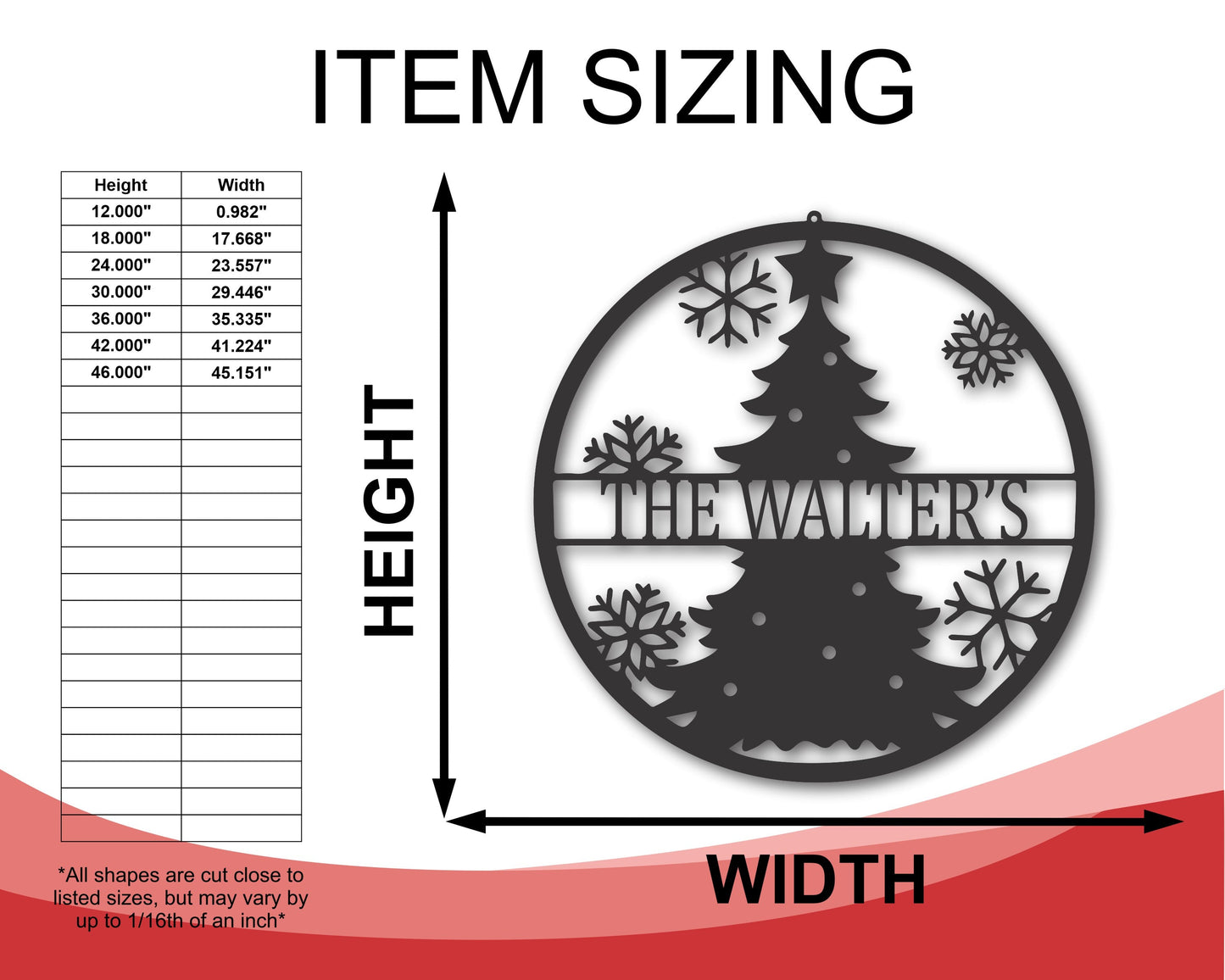 Custom Metal Christmas Tree Sign | Metal Christmas Tree Family Sign | Custom Family Christmas Sign | 15 Color Options