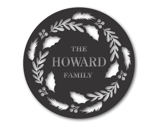 Custom Metal Christmas Wreath | Metal Christmas Wreath Wall Sign | Custom Metal Christmas Sign | 15 Color Options