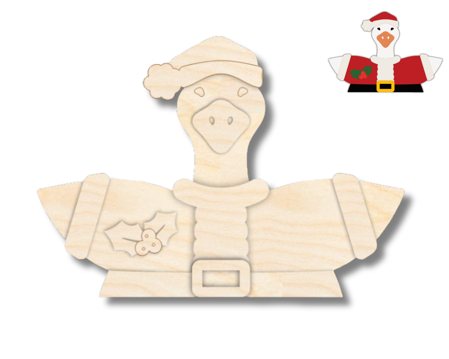 NEW Unfinished Wood Layered Holiday Geese Shelf Sitter | 8" Wide| 1/2" and 1/4" Wood | Wood Craft DIY