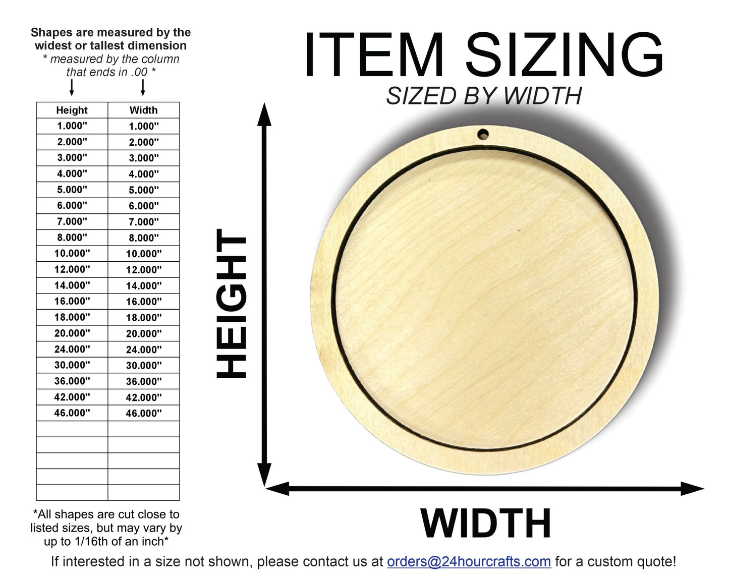 Unfinished Wood 2 Layer Circle Shadowbox Shape | DIY Craft Cutout | up to 46" DIY