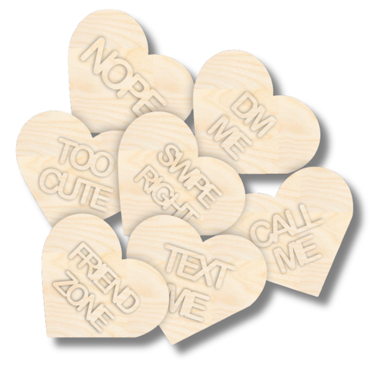 NEW Unfinished Wood Layered Conversation Heart Shelf Sitter | 6" Wide| 1/2" and 1/4" Wood | Wood Craft DIY