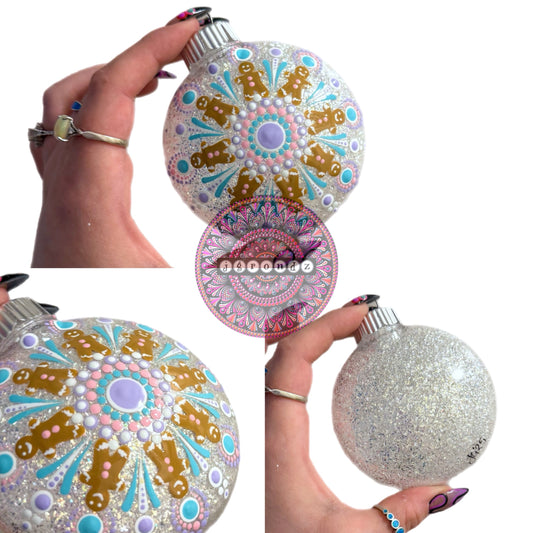 3” Gingerbread Mandala Glitter Ornament