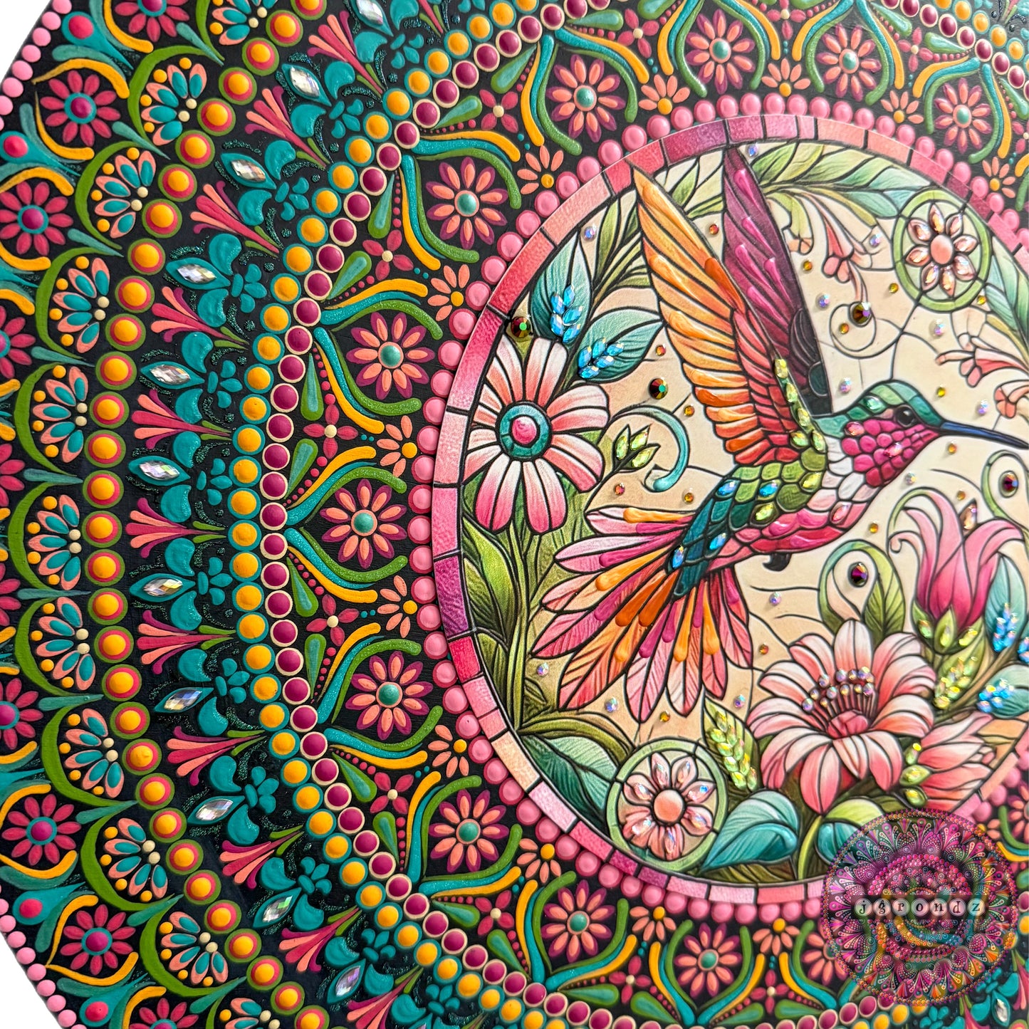 16” Hummingbird Mandala Painting