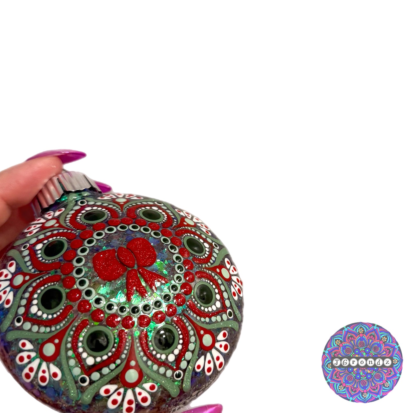 3” Mandala Glitter Ornament