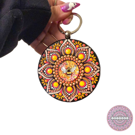 Bee Mandala Purse Pendant 3”