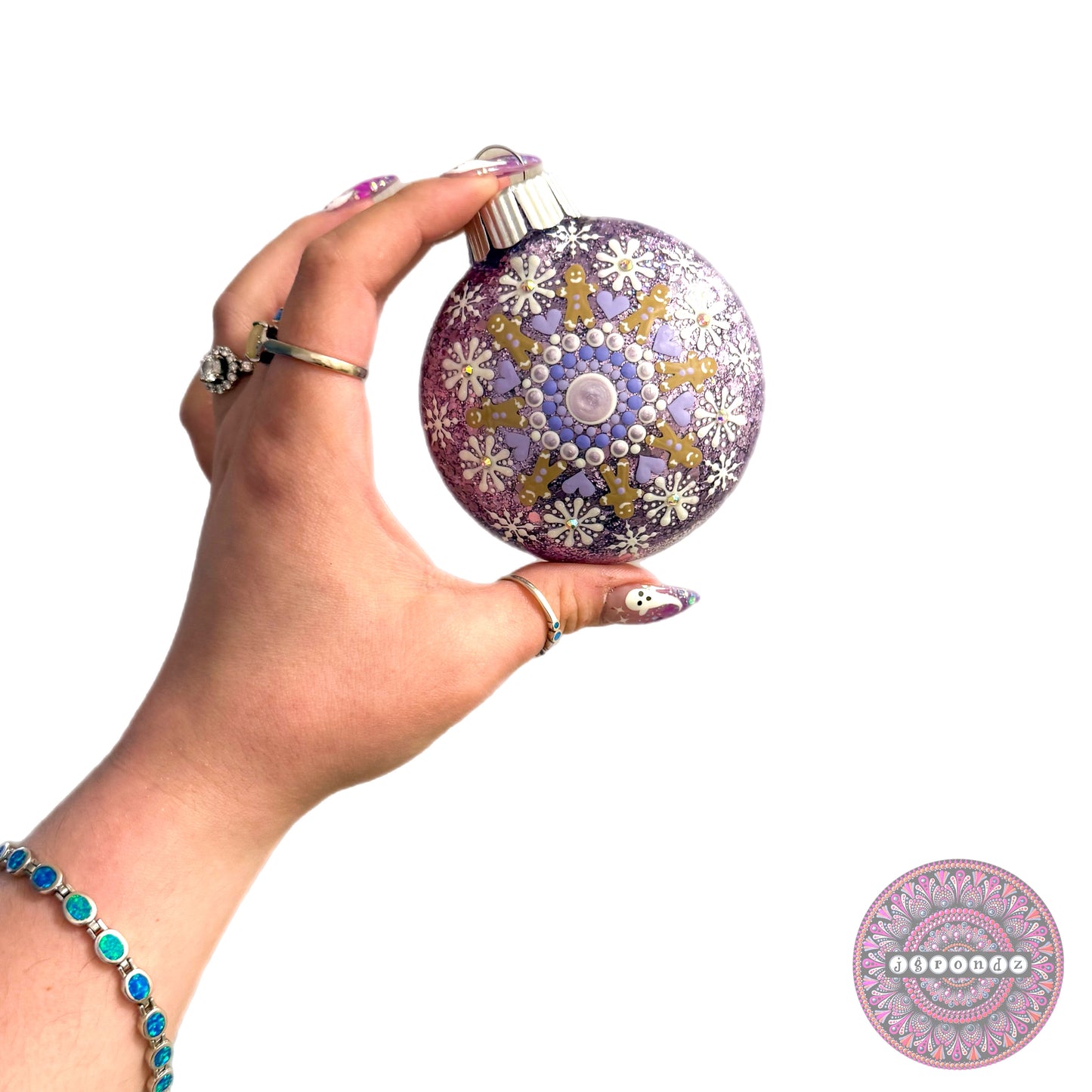 3” Gingerbread Mandala Glitter Ornament