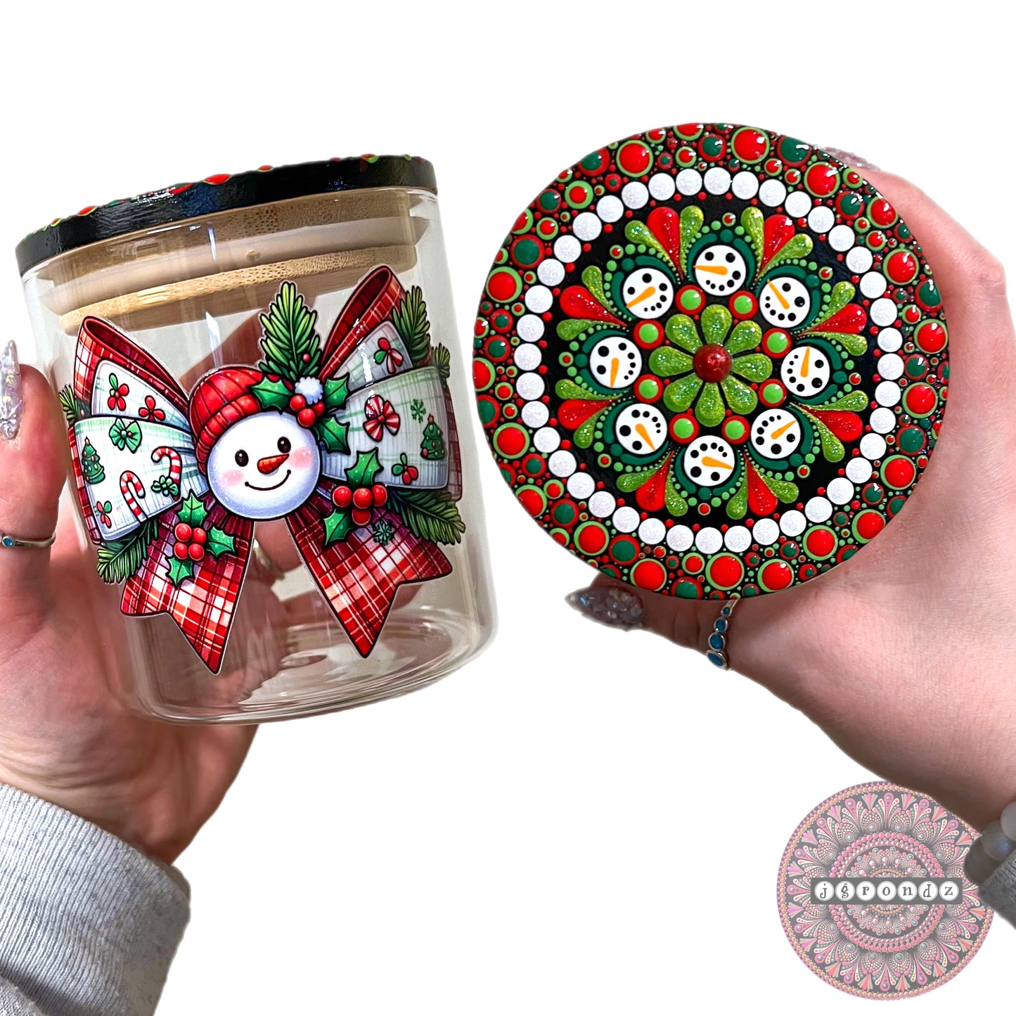 Snowman Mandala Stash Jar