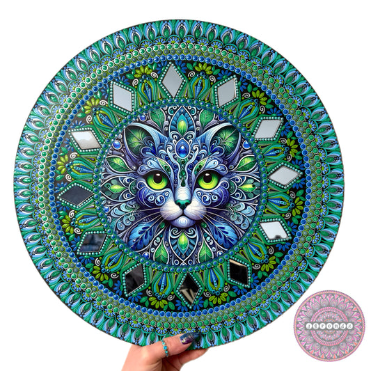 16” Cat Mandala Painting