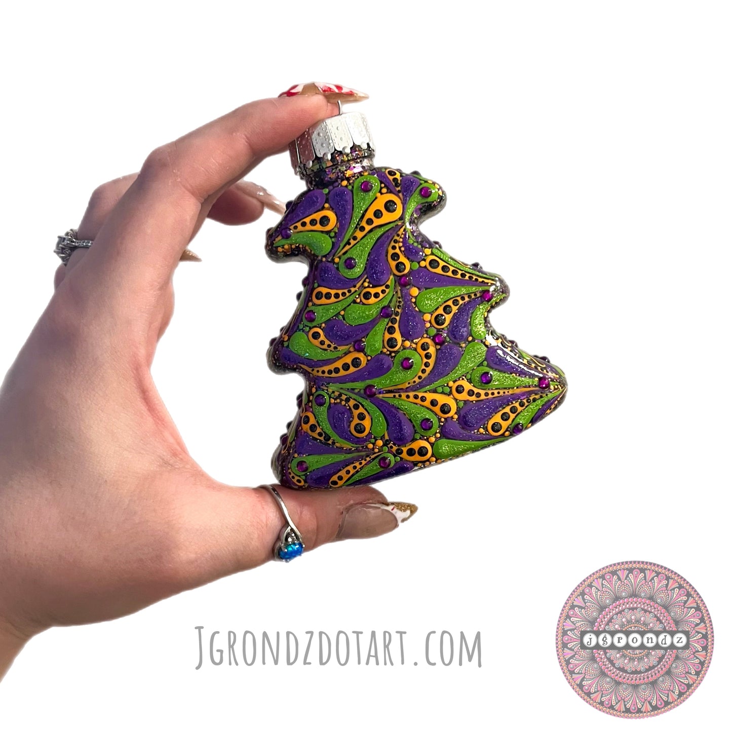 4” Halloween Tree Glitter Ornament