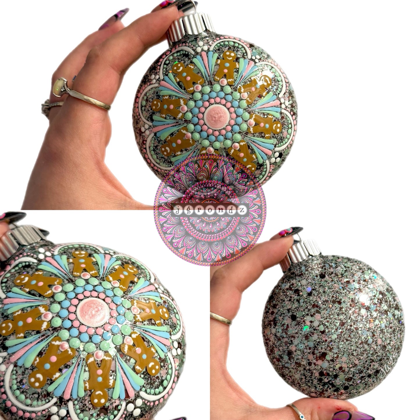 3” Gingerbread Mandala Glitter Ornament