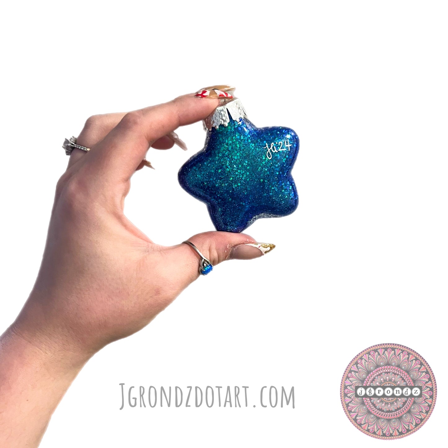 2.5” Small Star Mandala Glitter Ornament