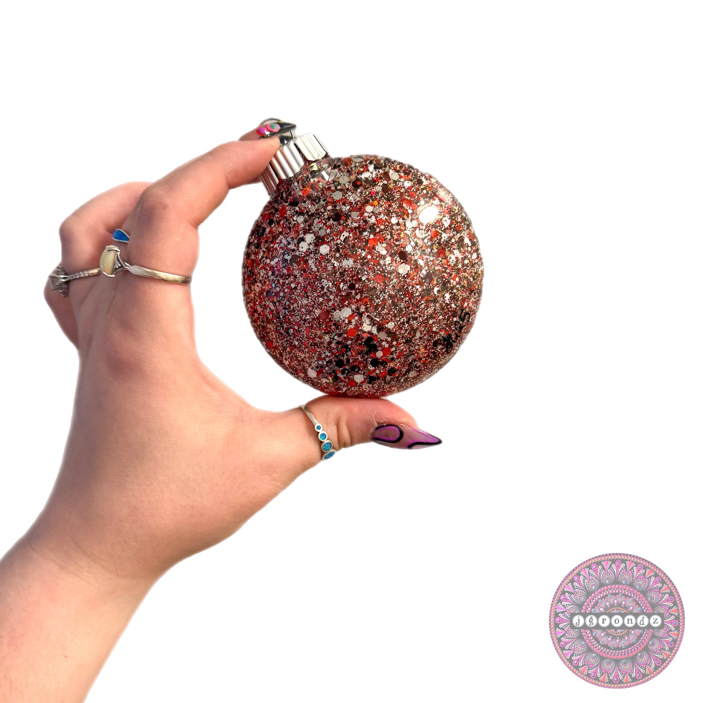3” Snowman Mandala Glitter Ornament