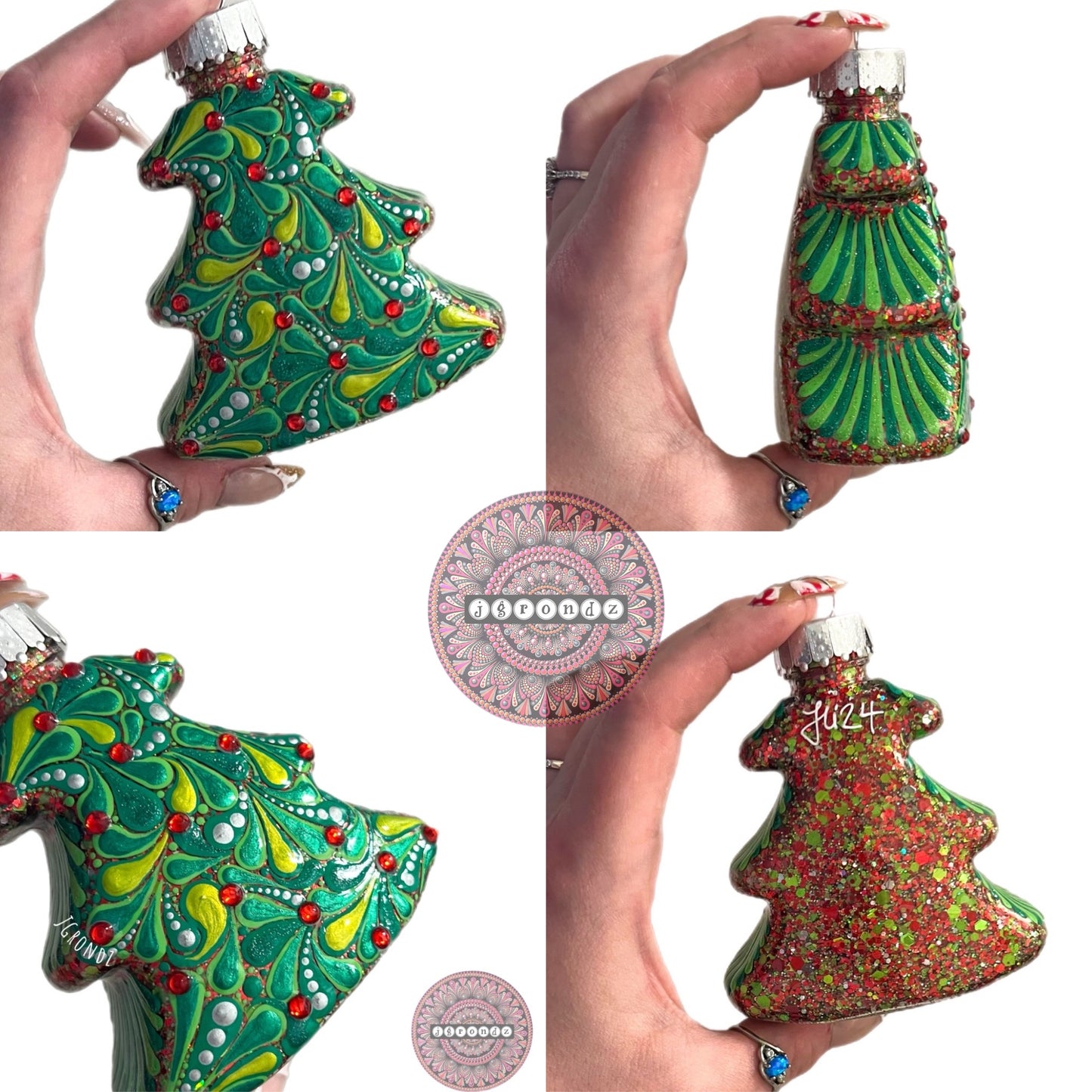 4” Christmas Tree Glitter Ornament