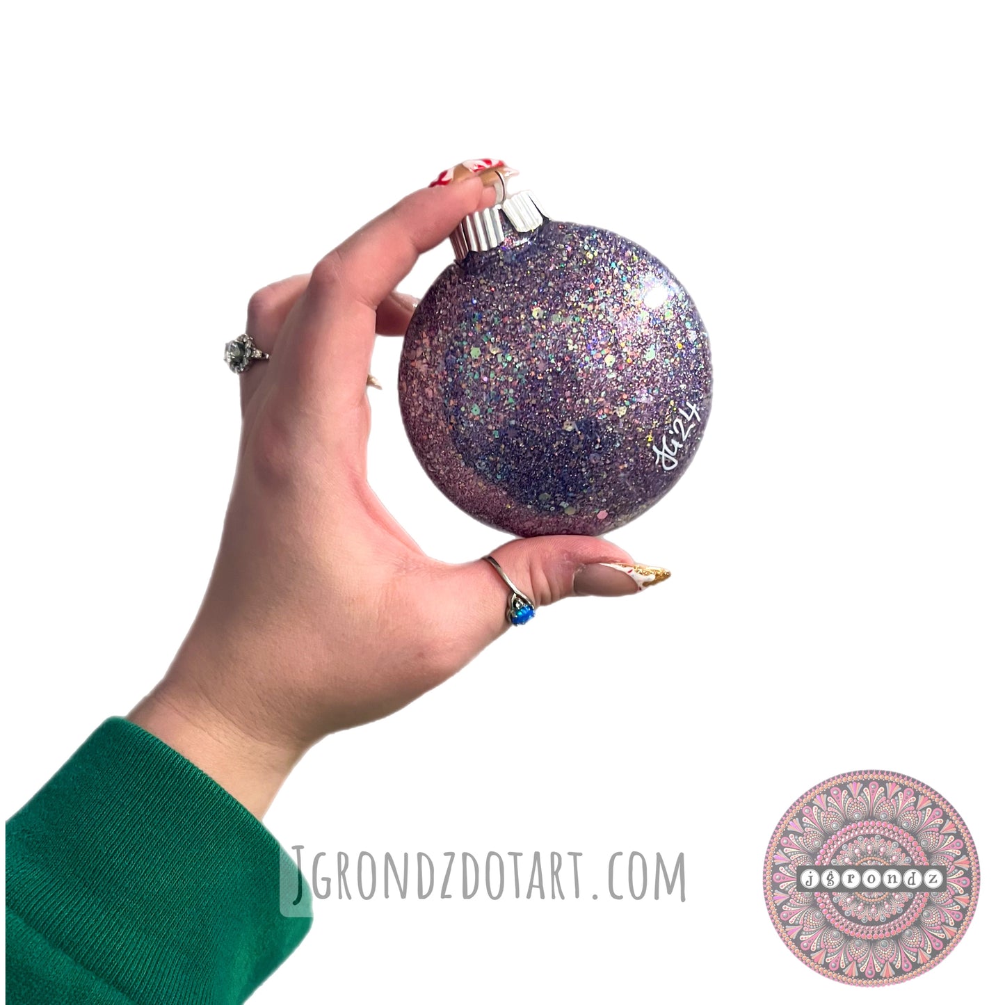 3” Paw Print Mandala Glitter Ornament