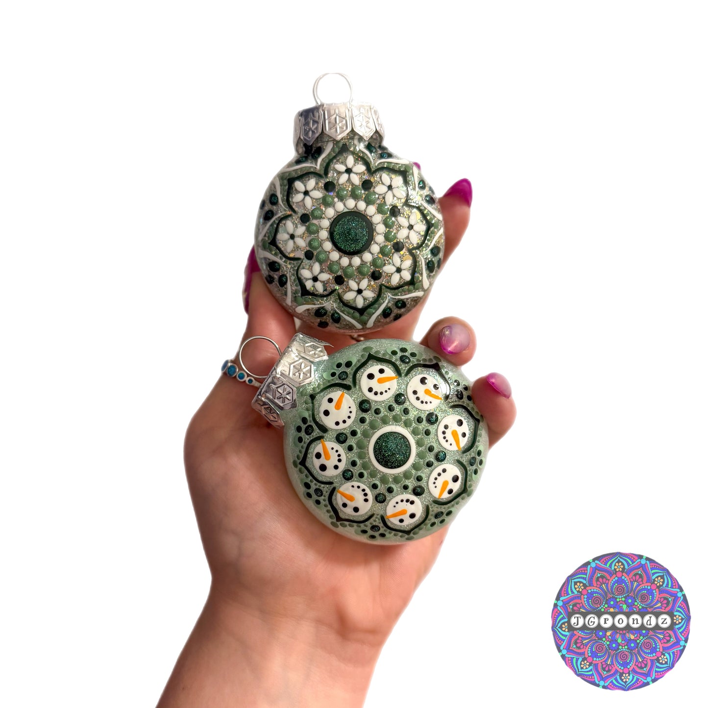 Mini Mandala Ornament Duo