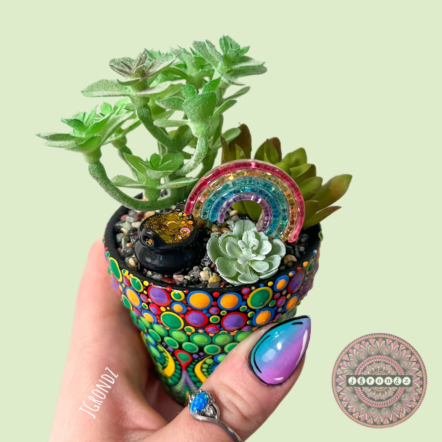 Luck-U-Lent Pot - St. 🍀 Day Painted Succulent Pot