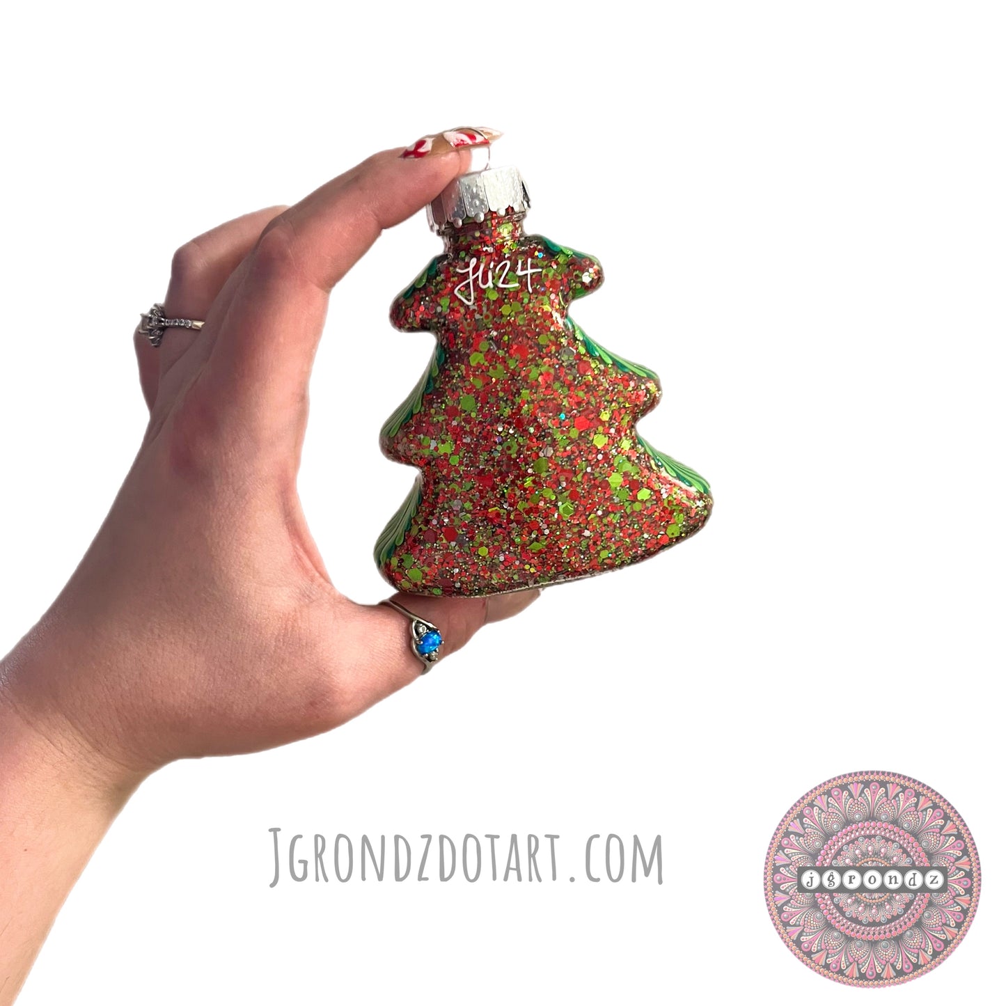 4” Christmas Tree Glitter Ornament