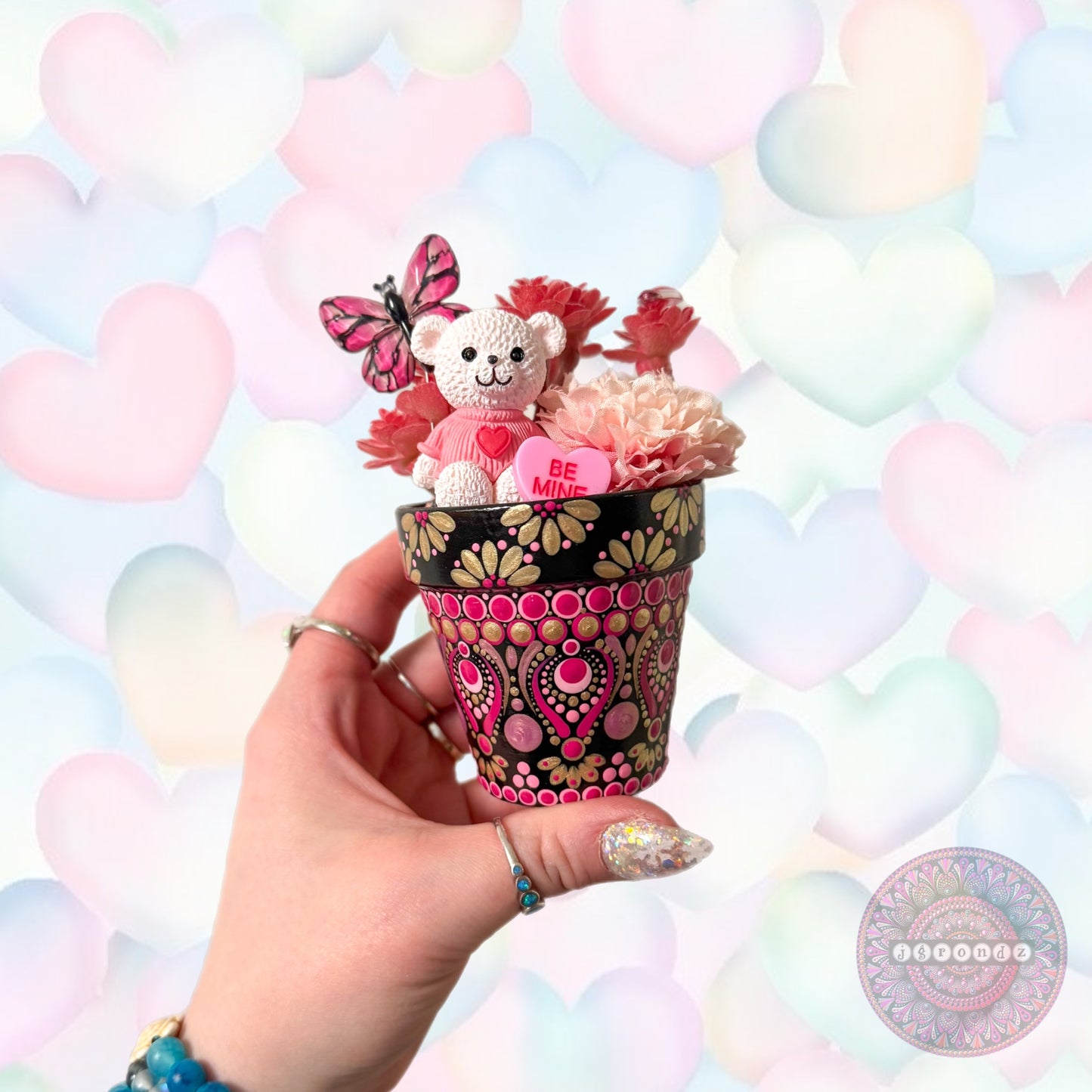 Cutie Pot - Valentines Day Painted Succulent Pot