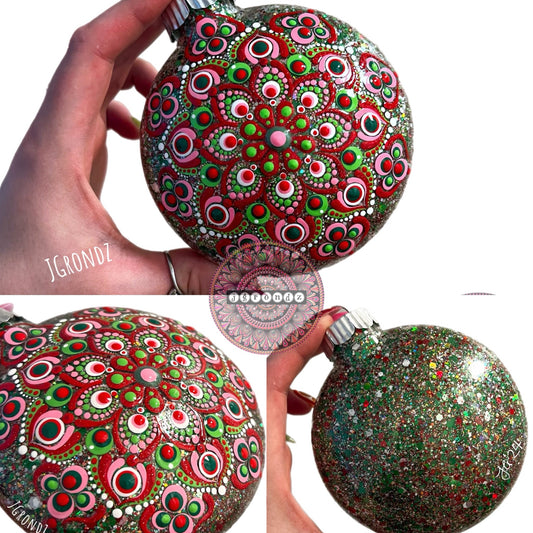 4” Mandala Glitter Ornament