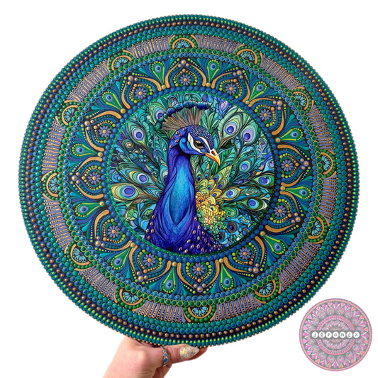 16” Peacock Mandala Painting