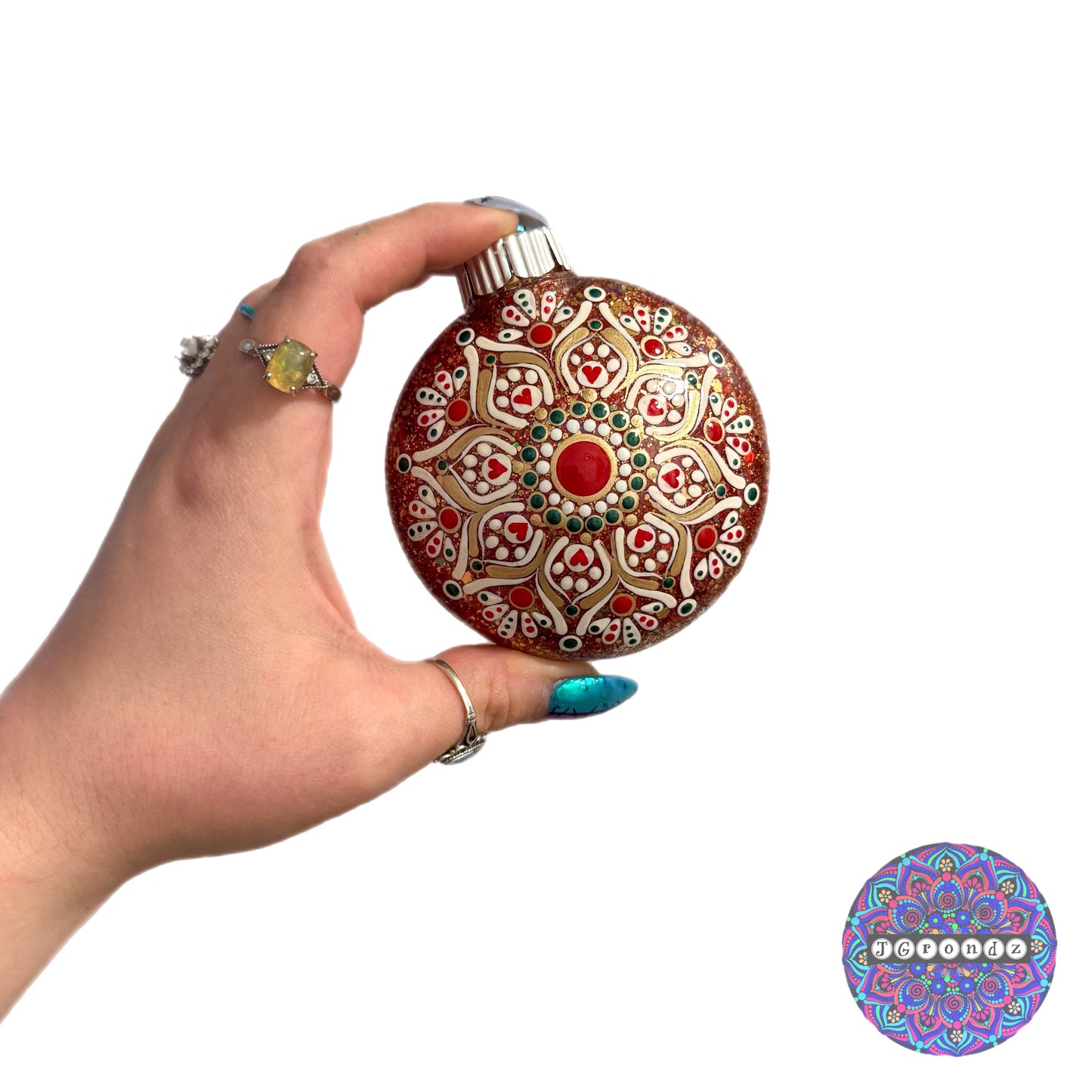 3” Paw Print Mandala Glitter Ornament