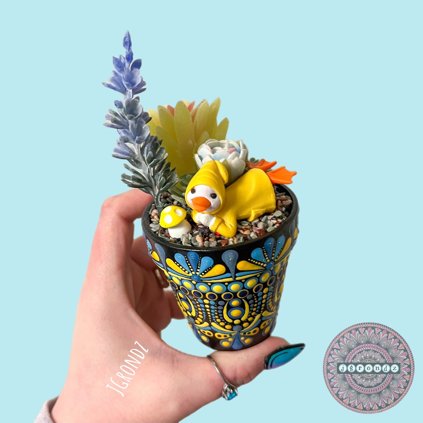 Hoppy Pot - Spring/Easter Painted Succulent Pot