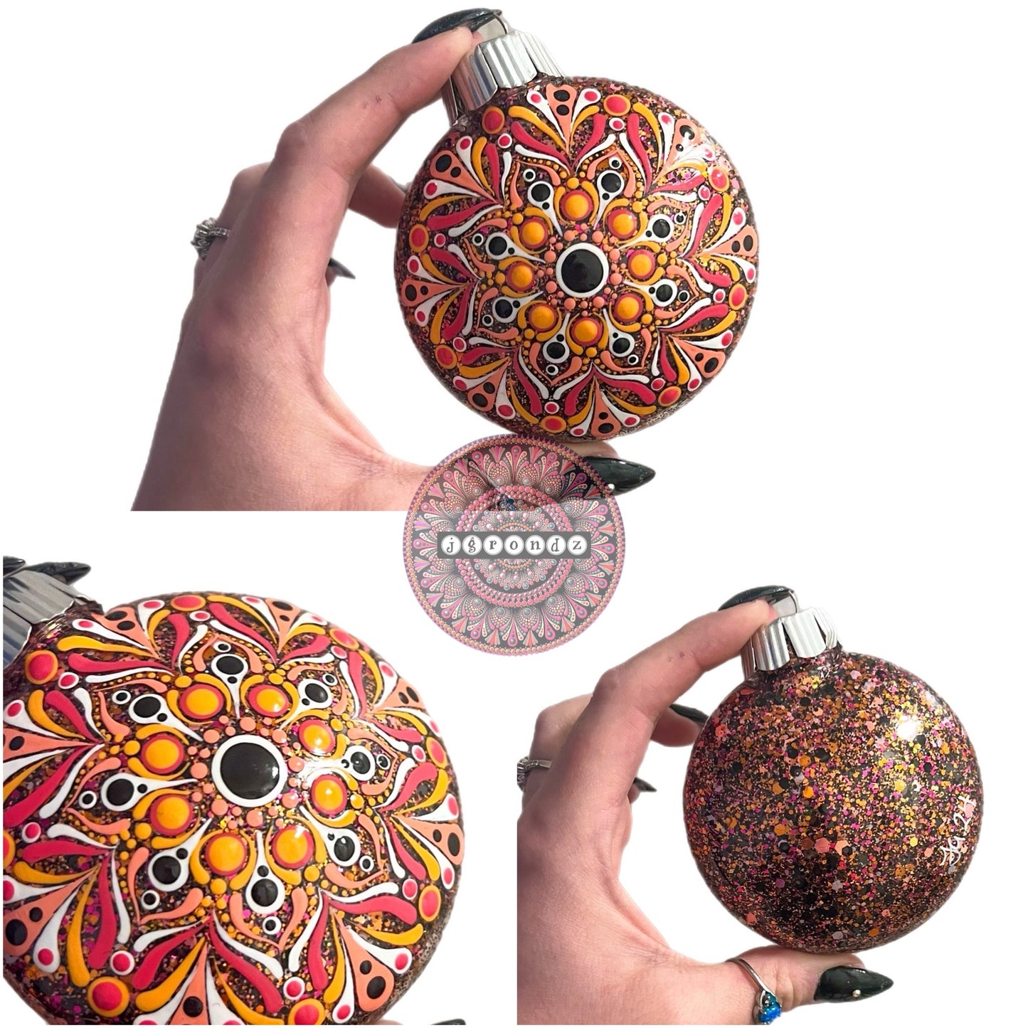 3” Mandala Glitter Ornament