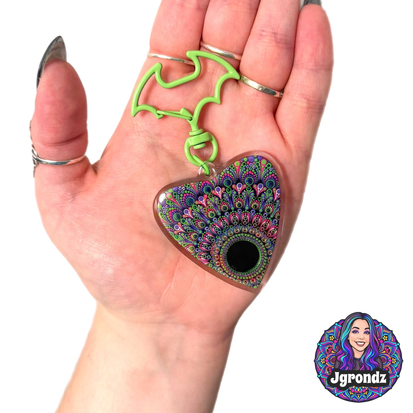 Double Sided Planchette acrylic/epoxy printed keychain