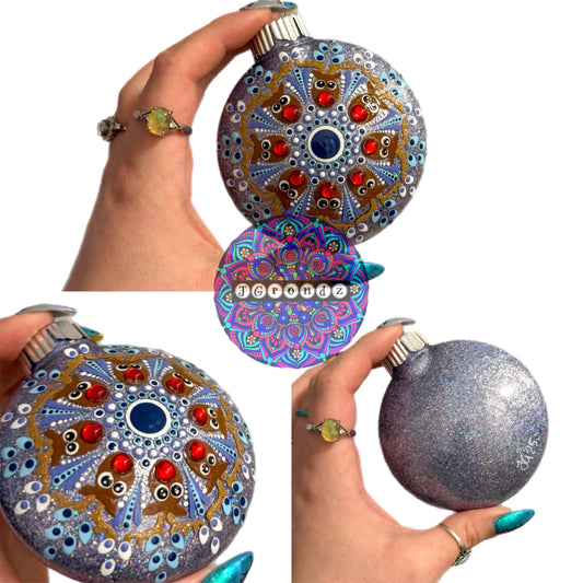 3” Rudolph Mandala Glitter Ornament