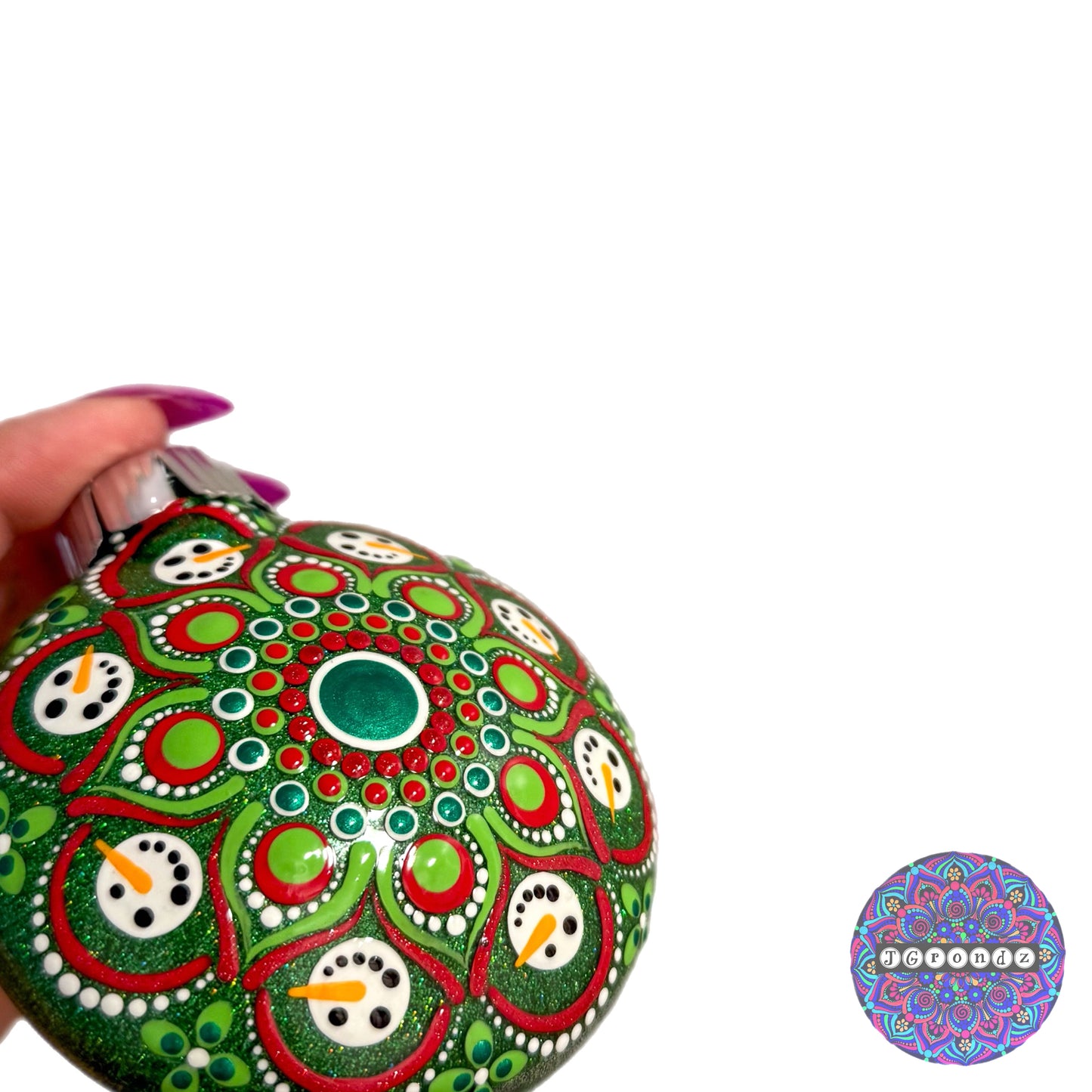 3” Snowman Mandala Glitter Ornament