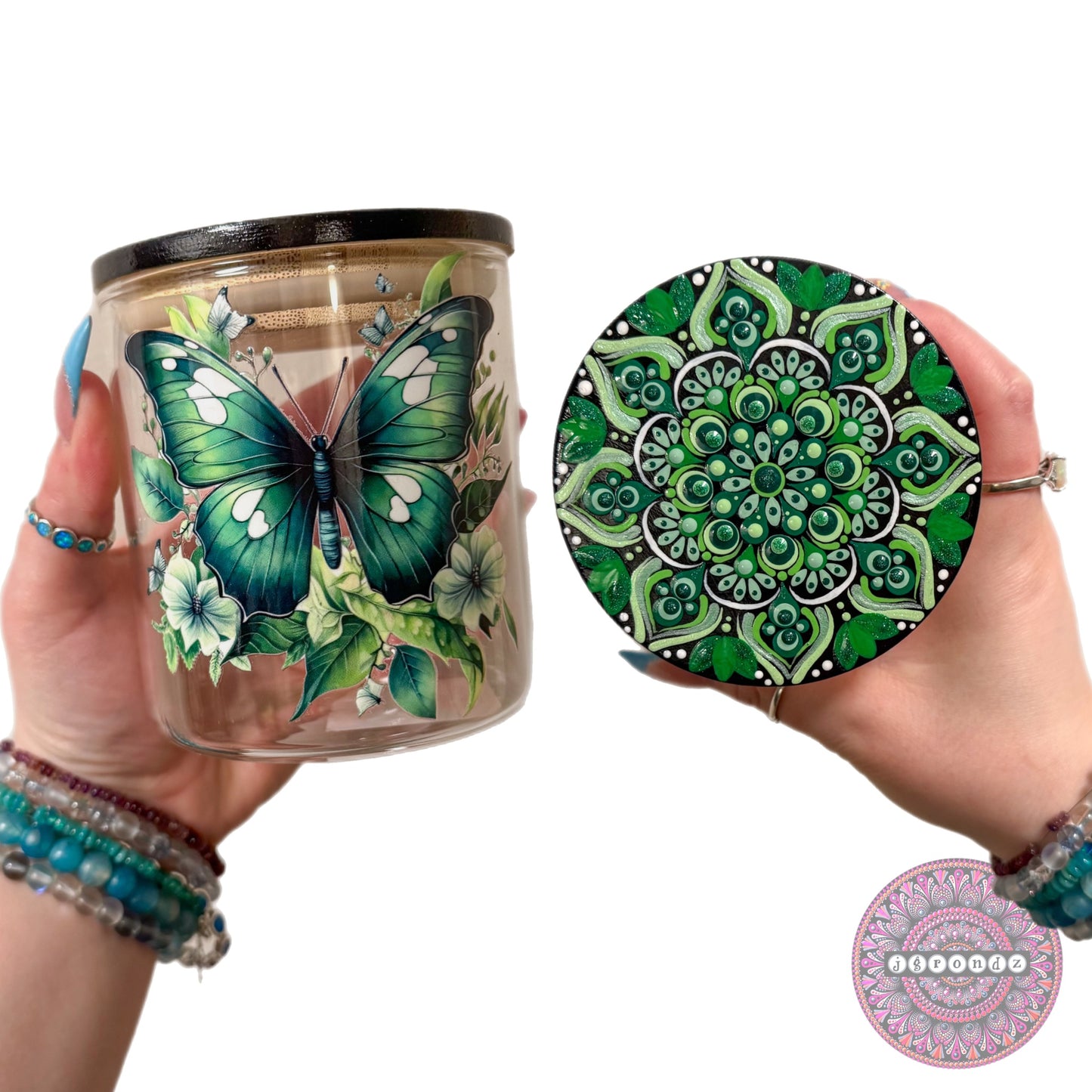 Butterfly Mandala Stash Jar