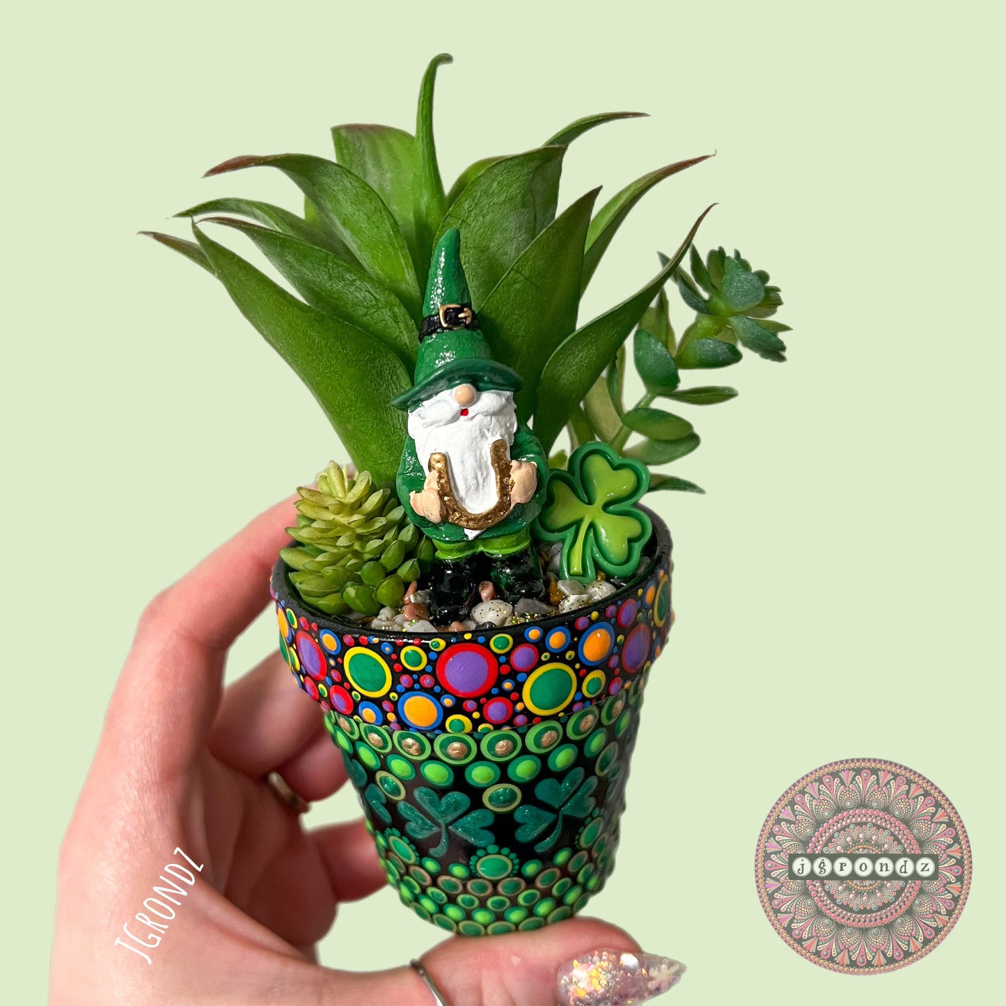 Luck-U-Lent Pot - St. 🍀 Day Painted Succulent Pot