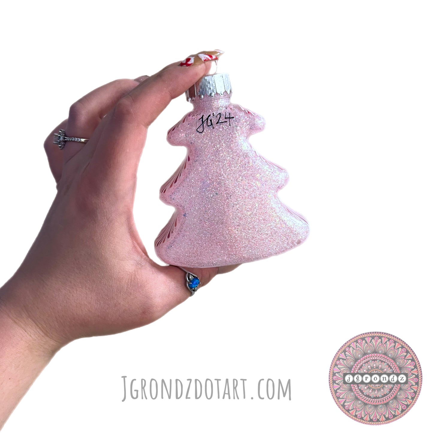 4” Christmas Tree Glitter Ornament