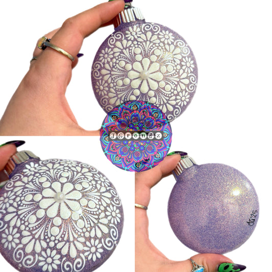 3” Snowflake Mandala Glitter Ornament