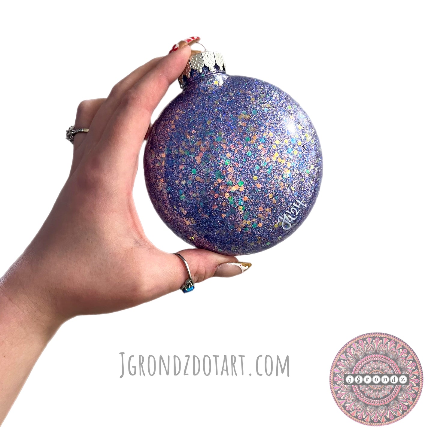 4” Snowman Mandala Glitter Ornament