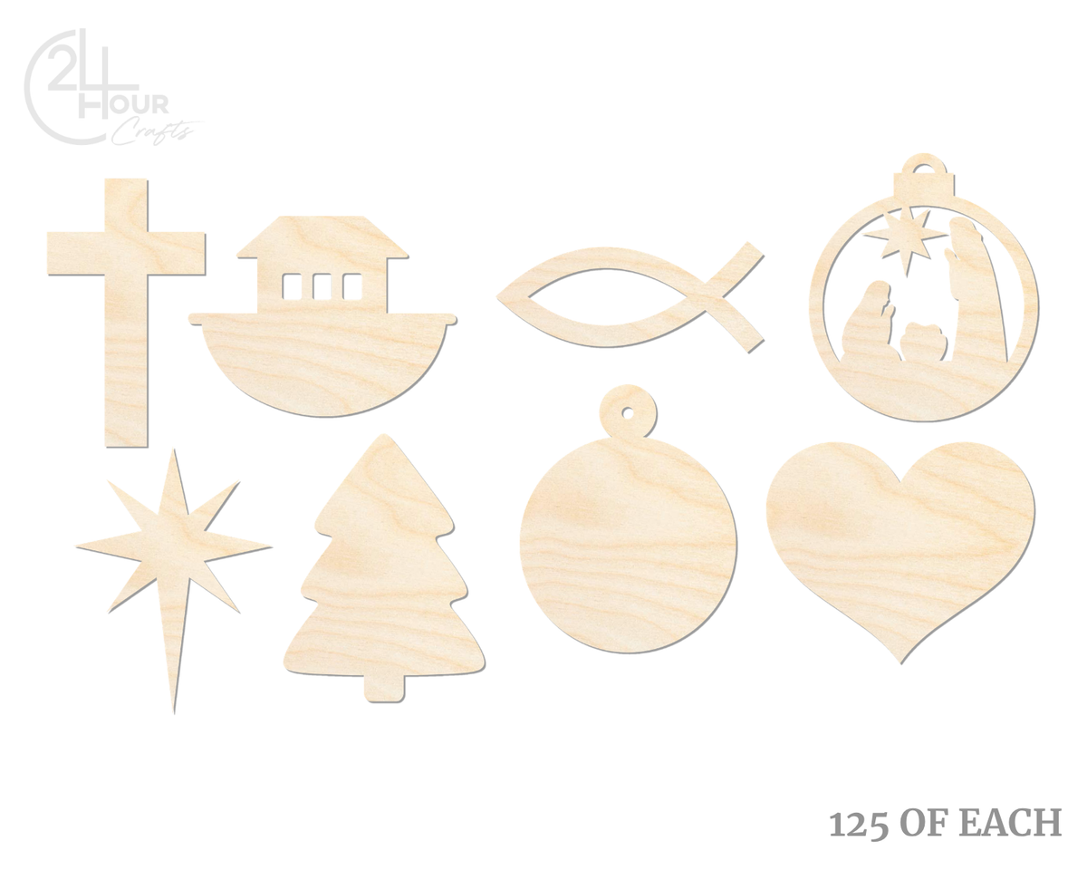 Unfinished Wood Craft Shapes | Bulk 1000 Piece Pack | Church | 1/8" Thick Wood Cutouts | 4" or 5" DIY Craft Blanks | Wholesale Craft Supply (Copy)